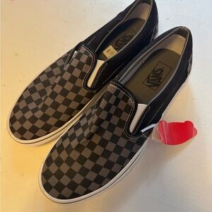 Vans Men's Black Checkered Slip-On Shoes